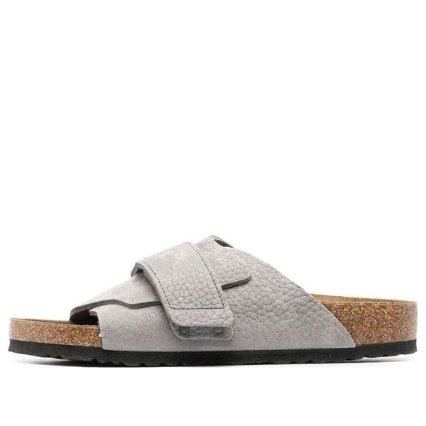

Тапочки kyoto nubuk leather ' desert buck whale gray' Birkenstock, серый