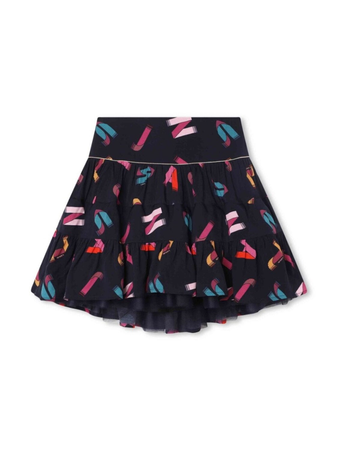 

Lanvin Enfant ярусная юбка с логотипом, синий