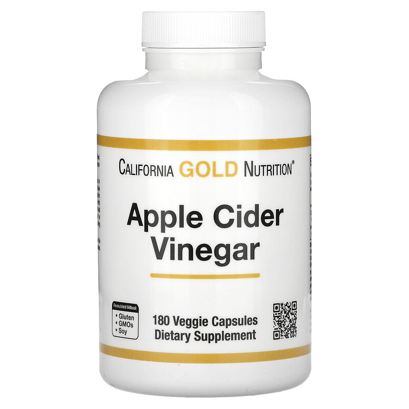 

California Gold Nutrition, яблочный уксус, 900 мг, 180 растительных капсул (450 мг в 1 капсуле)