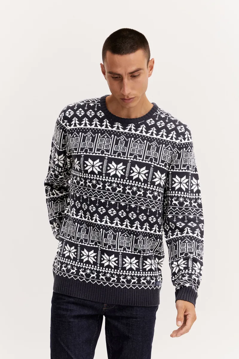 

Свитер смесовой вязки "BLEND BHPullover", синий