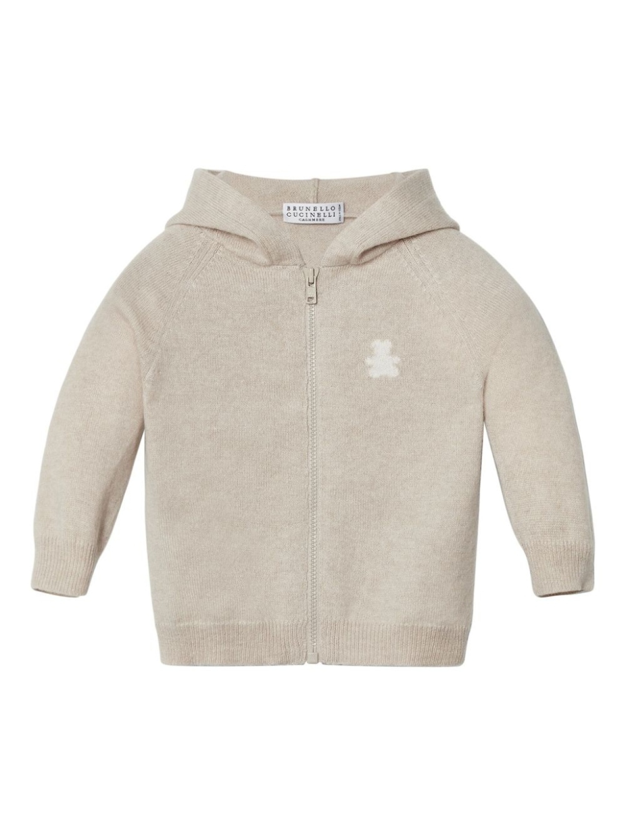 

Brunello Cucinelli Kids zip-up cashmere cardigan, нейтральный цвет