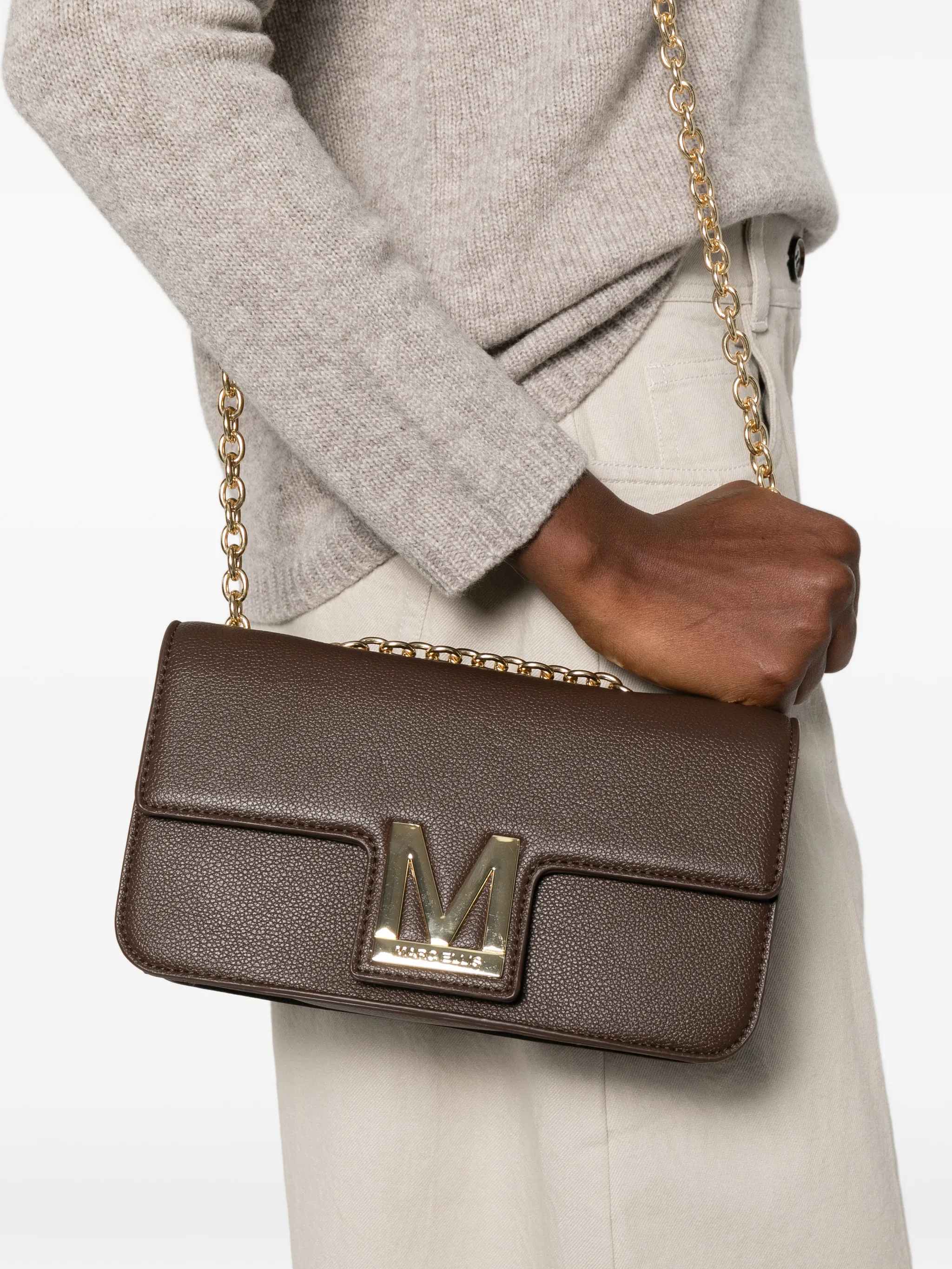 

Сумка через плечо с логотипом Blaze chain-табличкой Marc Ellis, коричневый