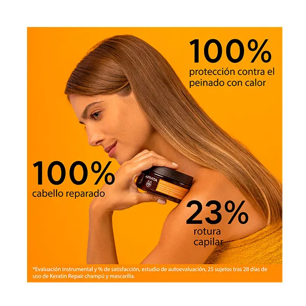 Питательная и восстанавливающая маска Keratin Repair Apivita, 200 ml — фото 4