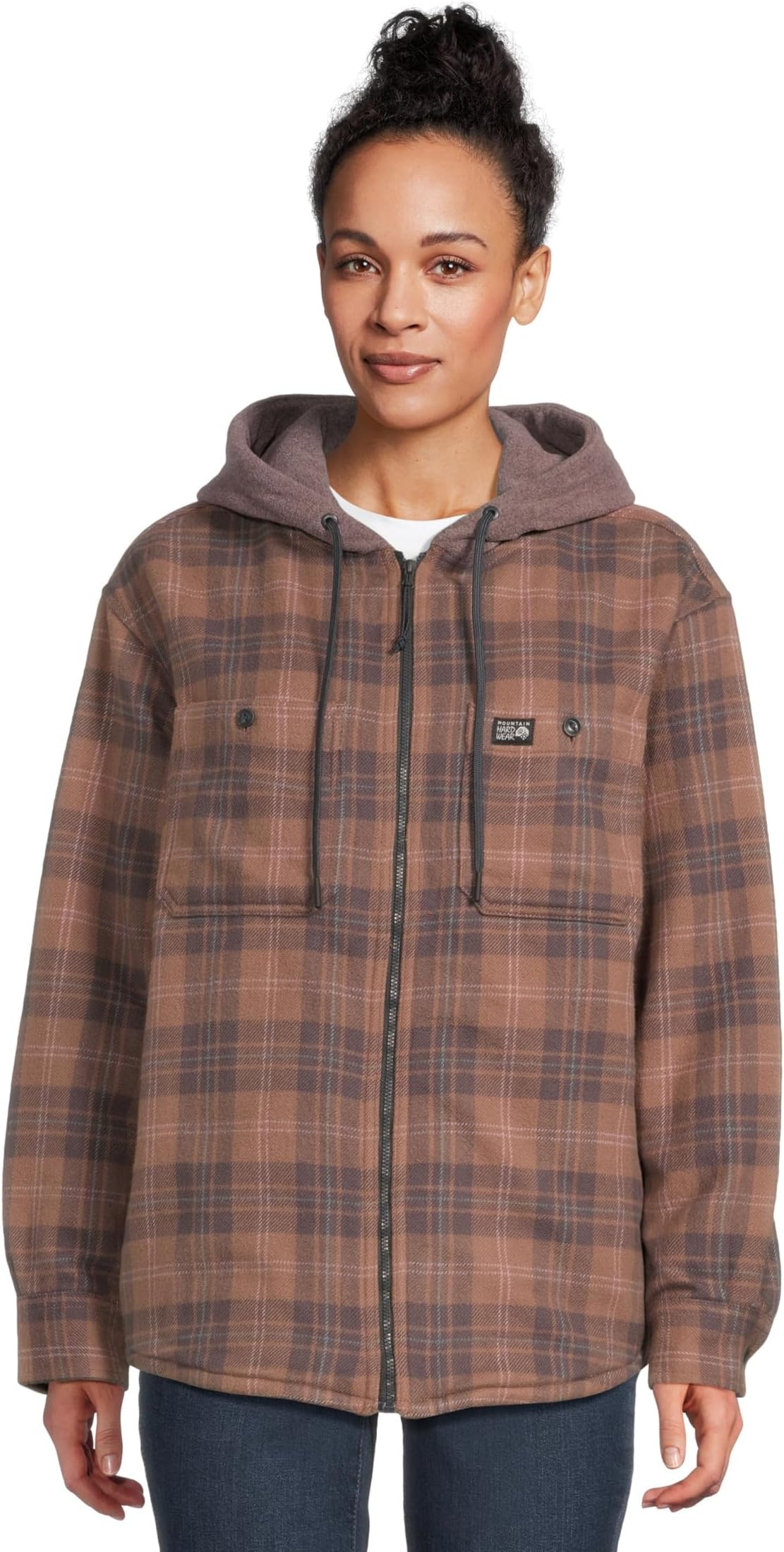 

Женская куртка Plusher Microchill с подкладкой Mountain Hardwear, Wild Taupe Tartan Plaid