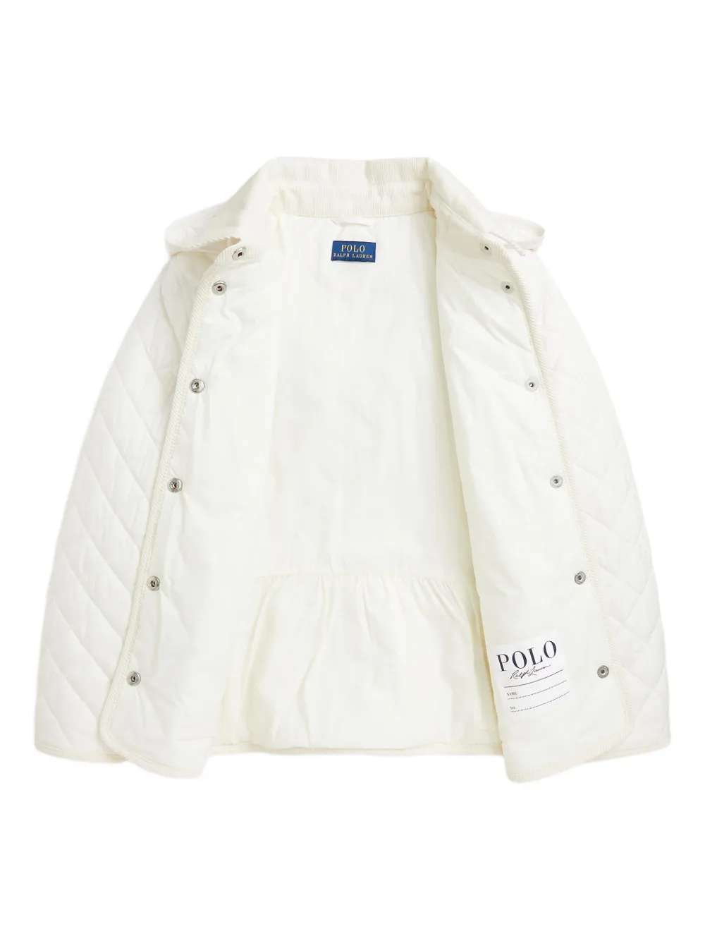 Стеганая куртка с вельветовым воротником Polo Ralph Lauren Kids, белый — фото 3