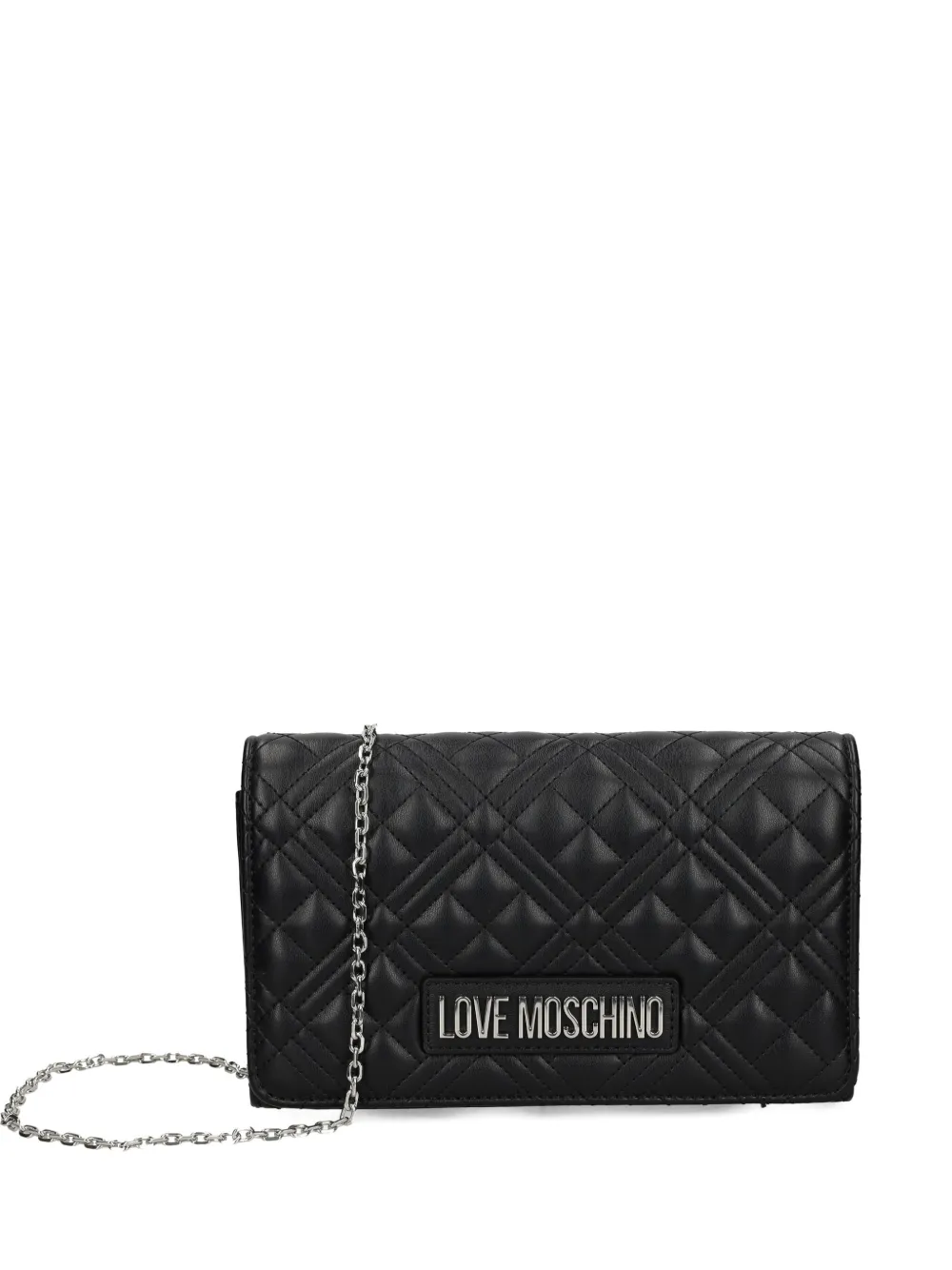 

Стеганая сумка-клатч на цепочке Love Moschino, черный