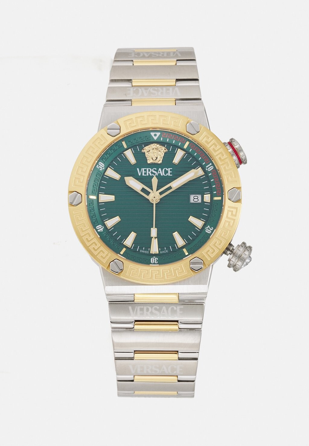 

Часы GRECA LOGO DIVER Versace, цвет gold-coloured/silver-coloured/dark green