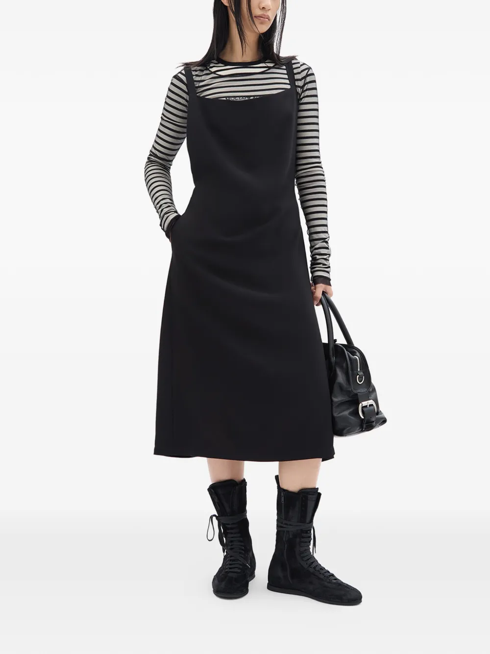 

Миди-платье Desi с квадратным вырезом Ann Demeulemeester, черный