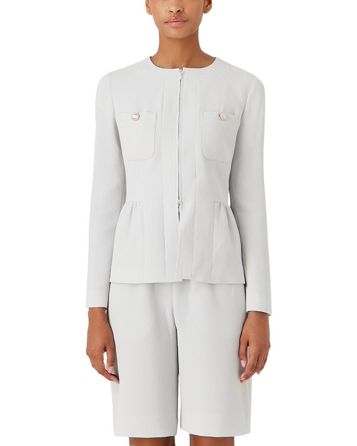 

Куртка с баской из техно хлопка Emporio Armani, серый