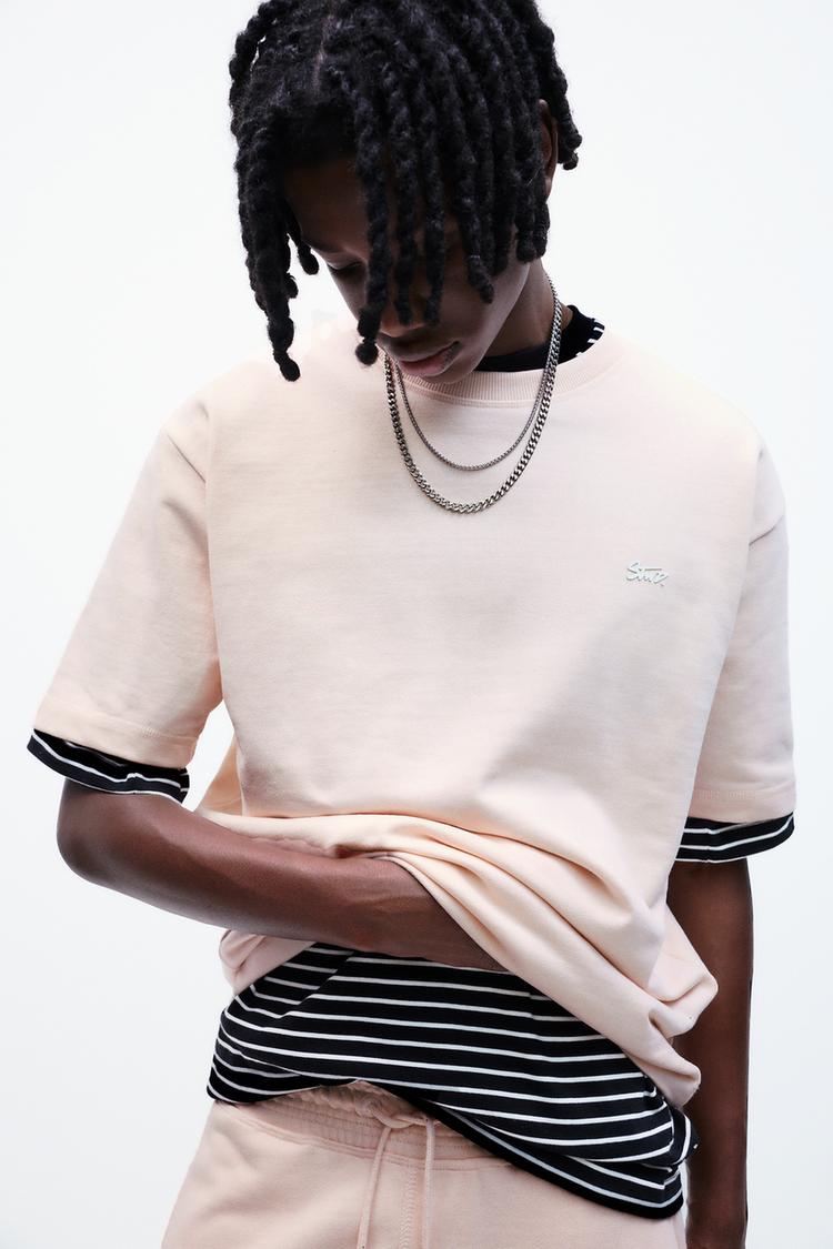 

Толстовка с коротким рукавом Pull And Bear, розовый