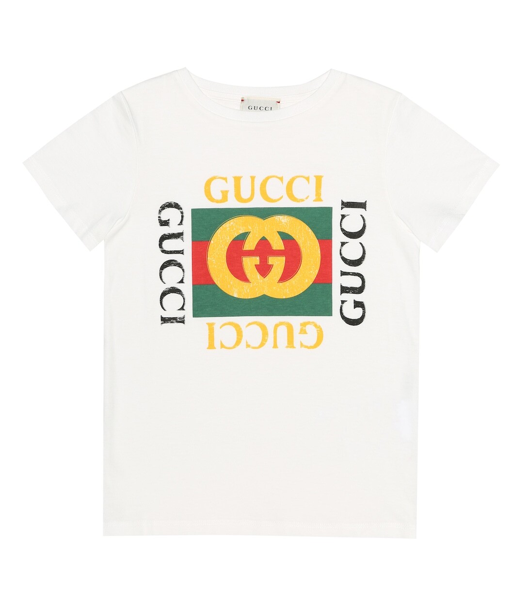

Хлопковая футболка с логотипом Gucci, белый