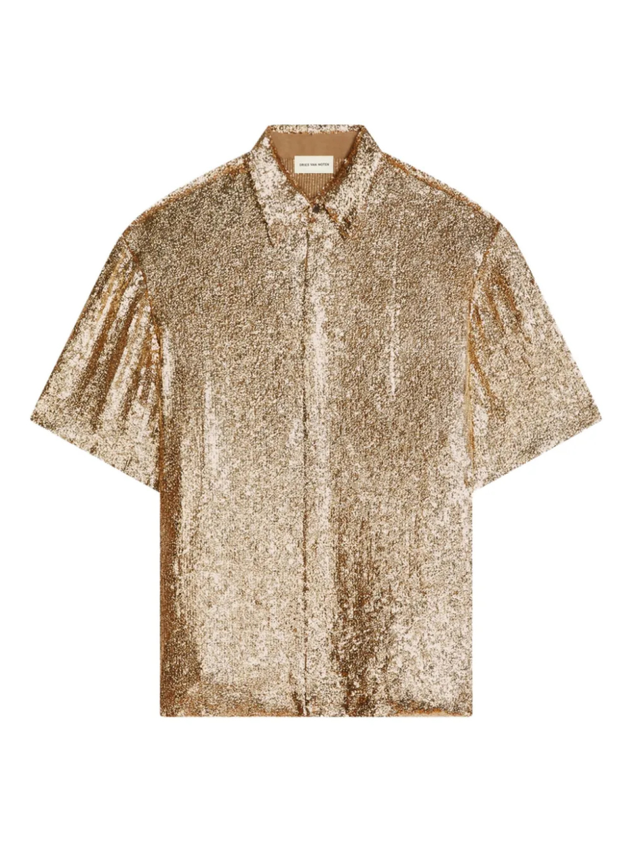 

DRIES VAN NOTEN рубашка с короткими рукавами и пайетками, золотой