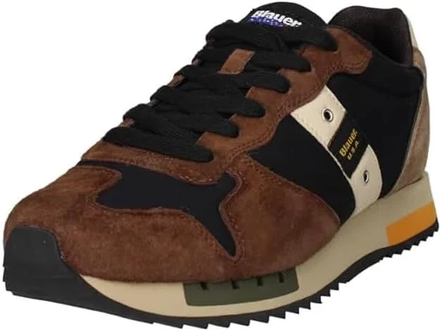 Кроссовки Blauer USA QUEENS01 Low Fashion Casual, Navy Brown Beige — фото 3