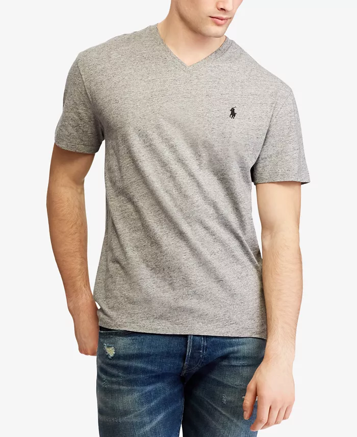

Мужская футболка с V-образным вырезом Classic-Fit Polo Ralph Lauren, серый