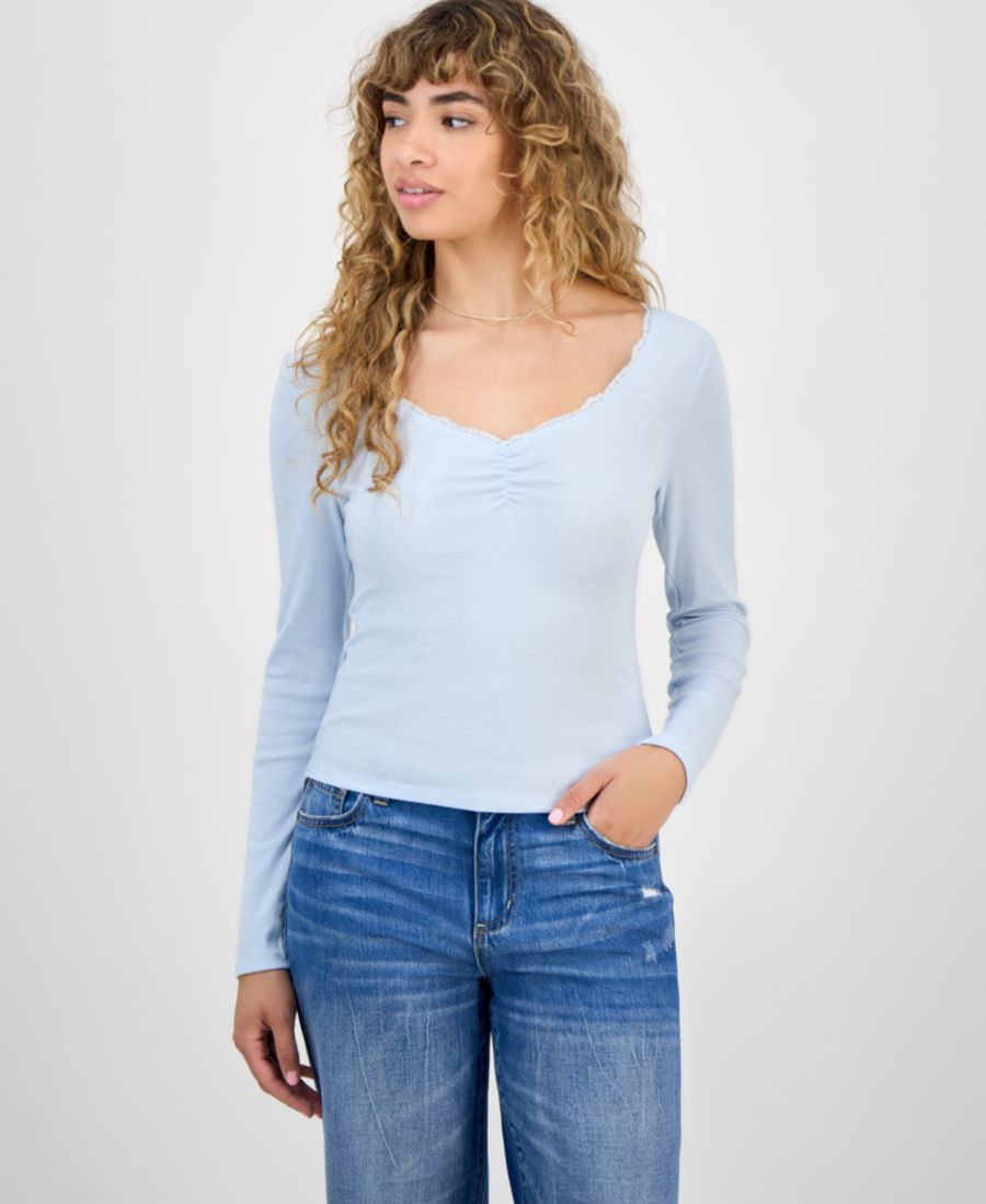 

Детский топ с кружевной отделкой и присборенным лифом Hippie Rose, Baby Blue