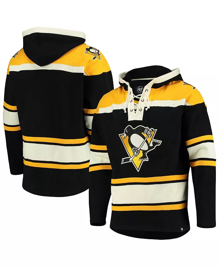 

Мужская черная толстовка с капюшоном Pittsburgh Penguins Superior Lacer '47 Brand