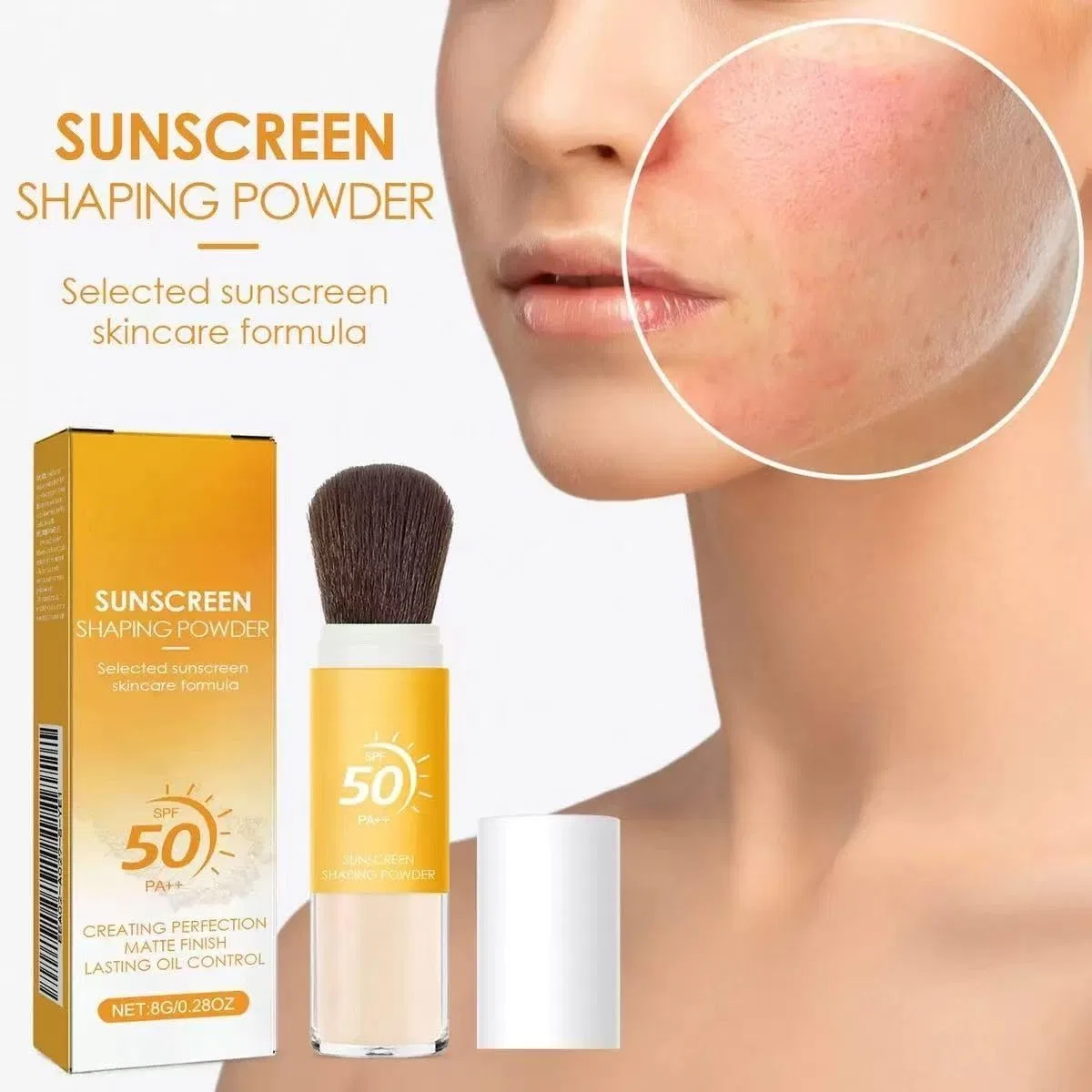 Солнцезащитная пудра SPF 50 PA++ для фиксации макияжа Hoselec 8 г — фото 4