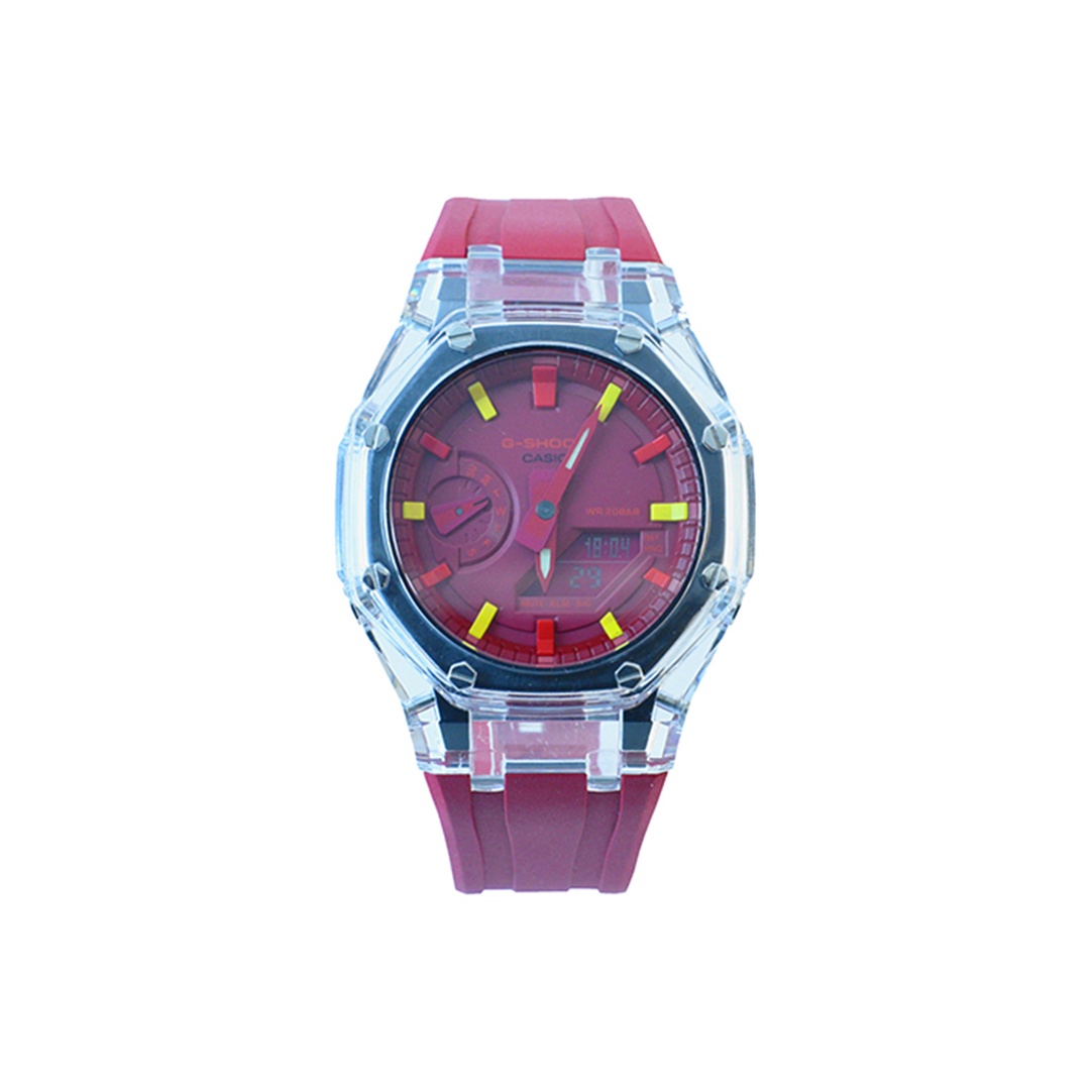 

CASIO Часы Men Liquid Crystal/Analog Dual Display Series Red Watch, Glacier Coral Red