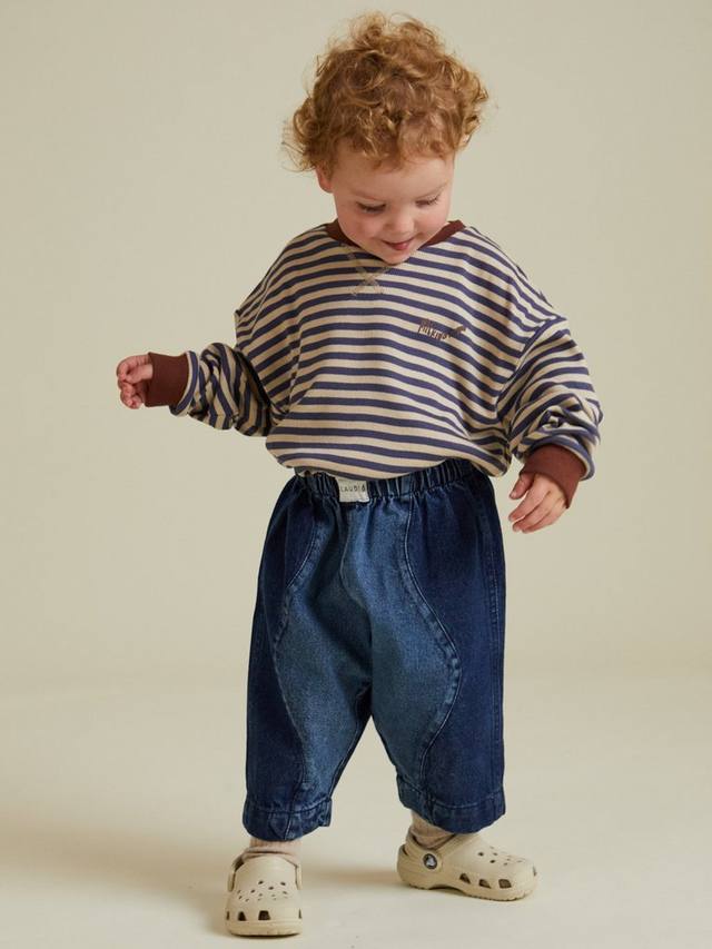 

Детская футболка Jamie Cotton с длинными рукавами свободного кроя Claude & Co, Stripe