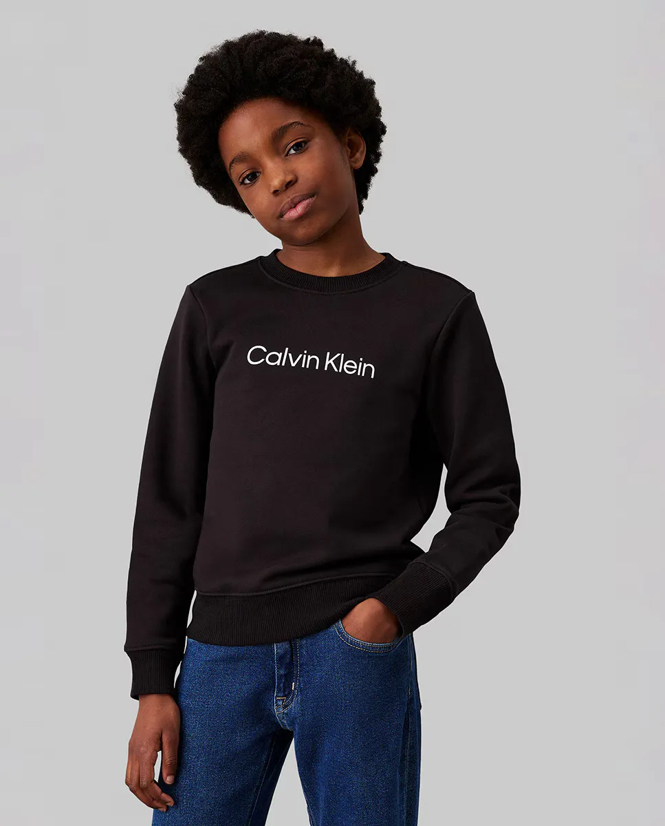 

Толстовка унисекс с логотипом и круглым вырезом Calvin Klein, черный
