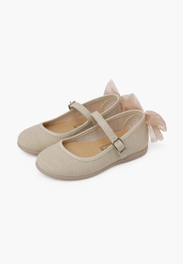 Балетки merceditas ceremonia с ремешком на щиколотке Pisamonas, Beige — фото 2