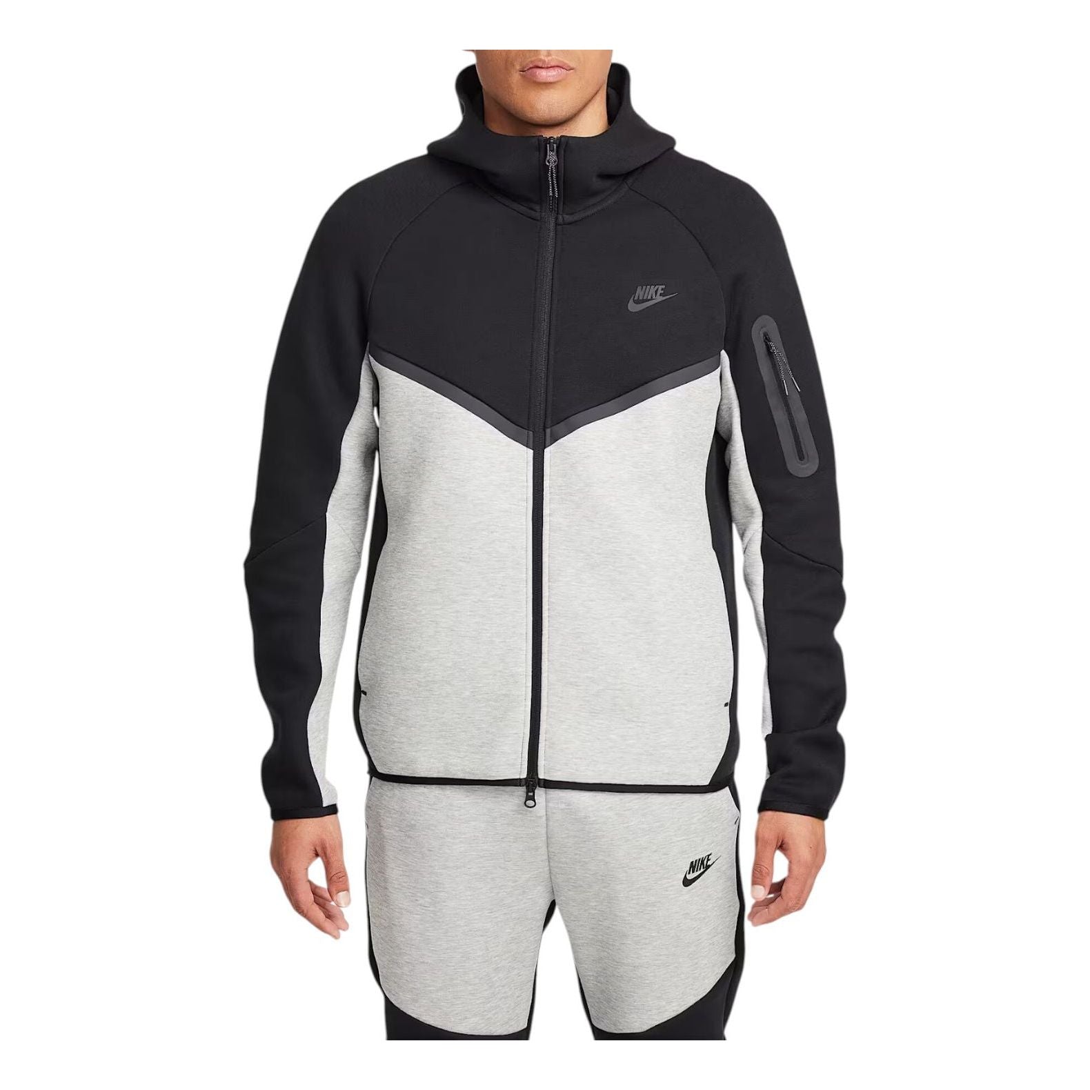 

Куртка Nike Tech Fleece Windrunner на молнии, цвет «Черный, темно-серый меланж»