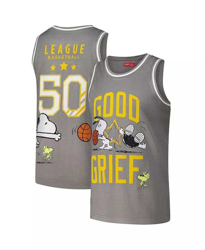 

Мужская баскетбольная майка Peanuts Good Grief серого цвета Freeze Max