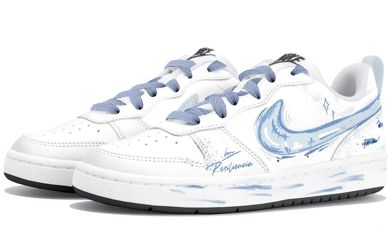 Кроссовки для скейтбординга Nike Court Borough Low детские синие — фото 4