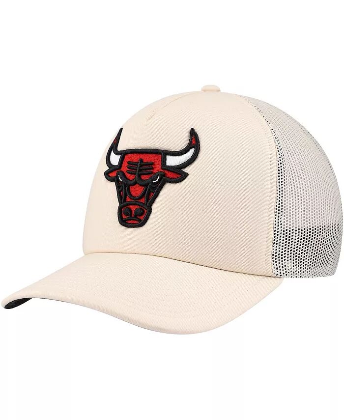 

Мужская кремовая регулируемая кепка Chicago Bulls Trucker Mitchell & Ness, бежевый