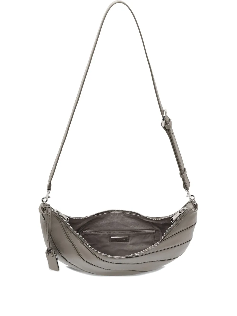 

Сумка через плечо полумесяцем из кожи JOY GRYSON, серый