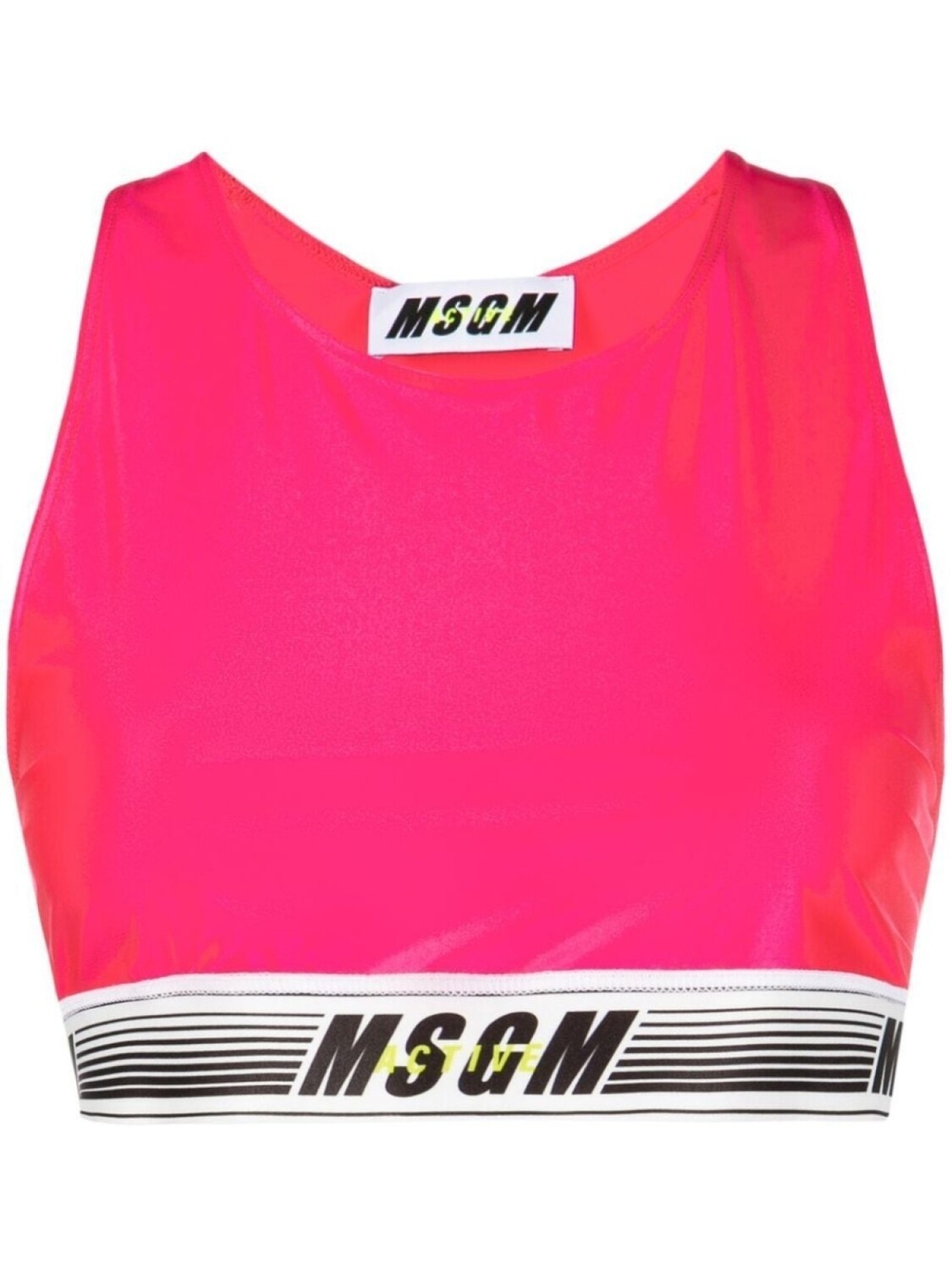 

MSGM укороченный топ с логотипом, розовый