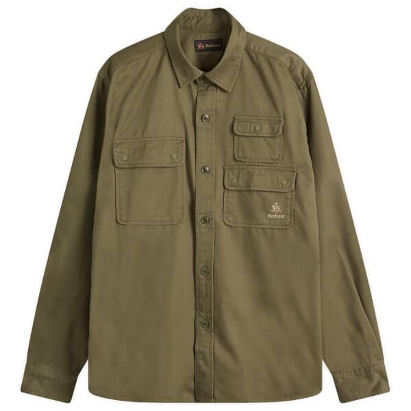 

X baracuta chorlton саржевая верхняя рубашка Barbour, зеленый