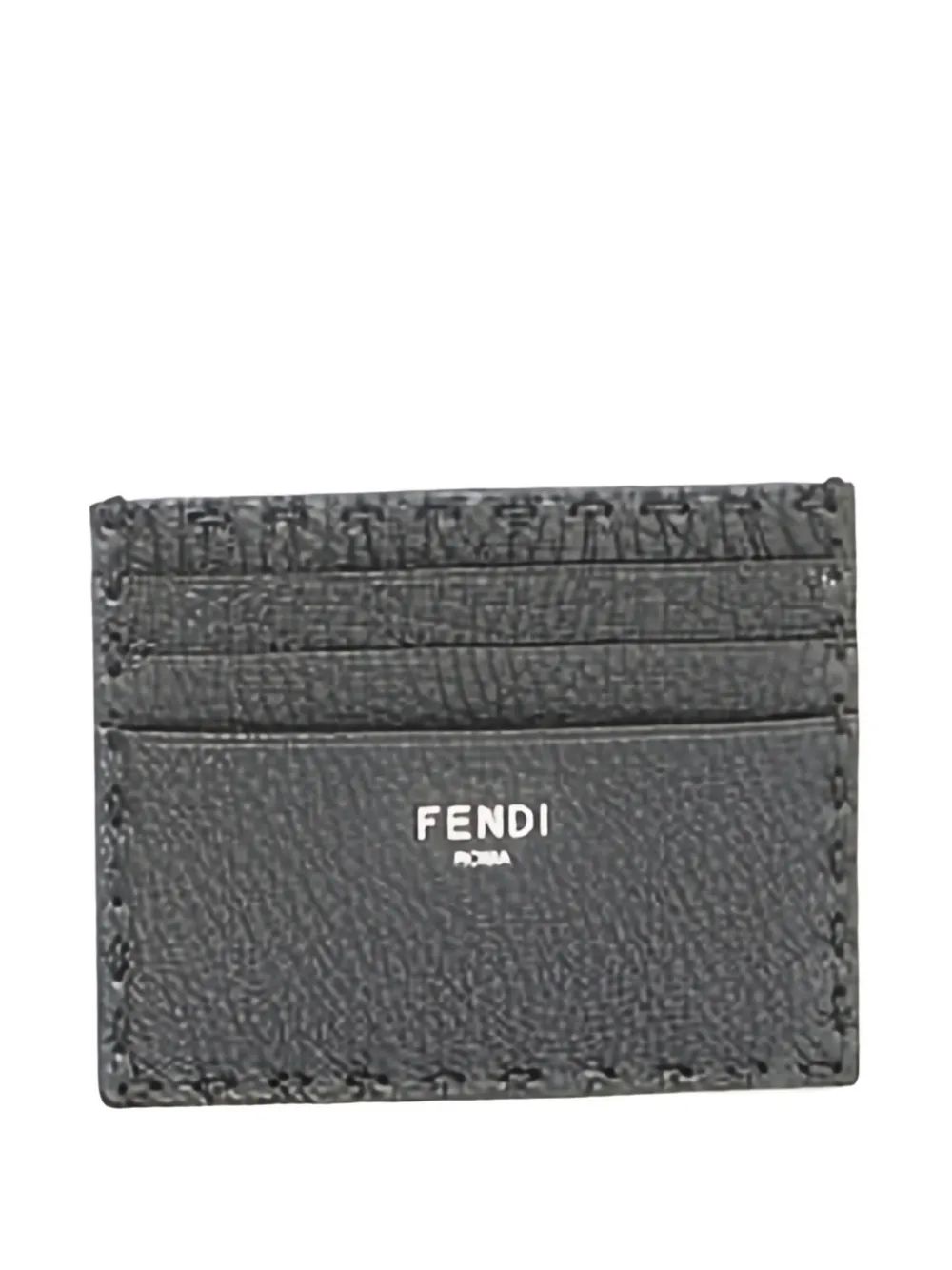 

Кожаный картхолдер с прошивкой внакидку FENDI, черный