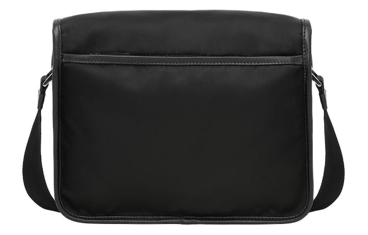 Сумка-мессенджер Saffiano Re Nylon из переработанного нейлона и кожи, через плечо, мужская черная PRADA — фото 3