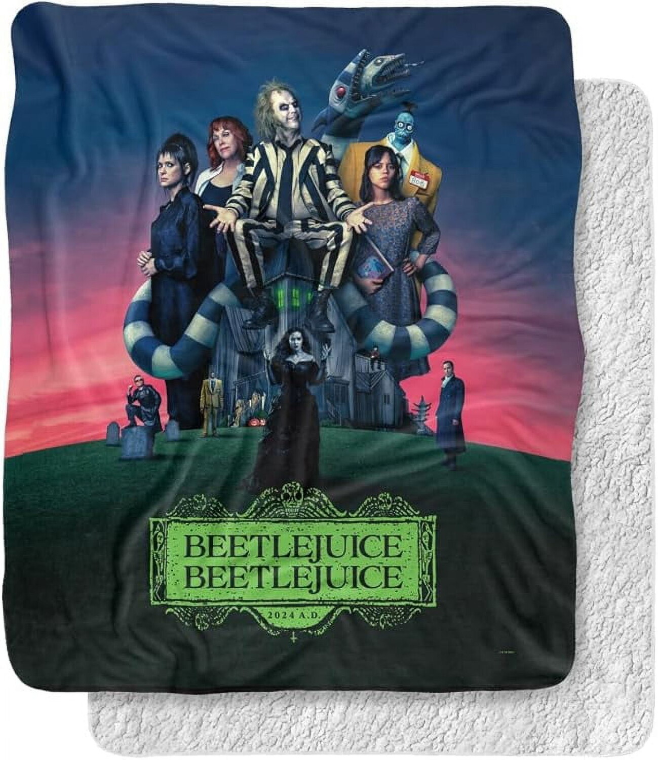 

Одеяло шелковистое с принтом Tiruiarec Beetlejuice Gangs All Here