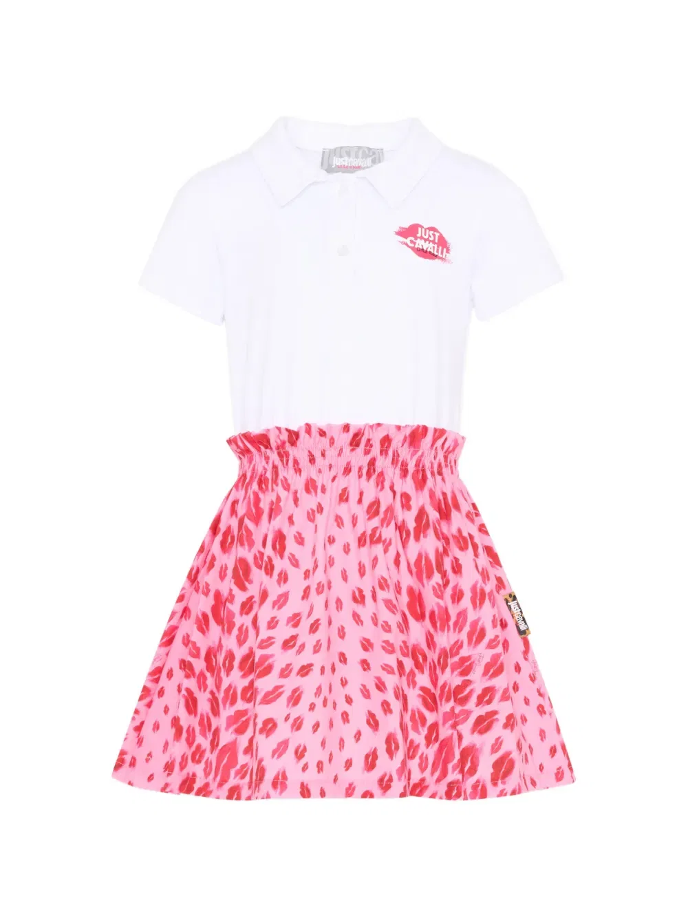 Платье с короткими рукавами и принтом Just Cavalli Kids, розовый