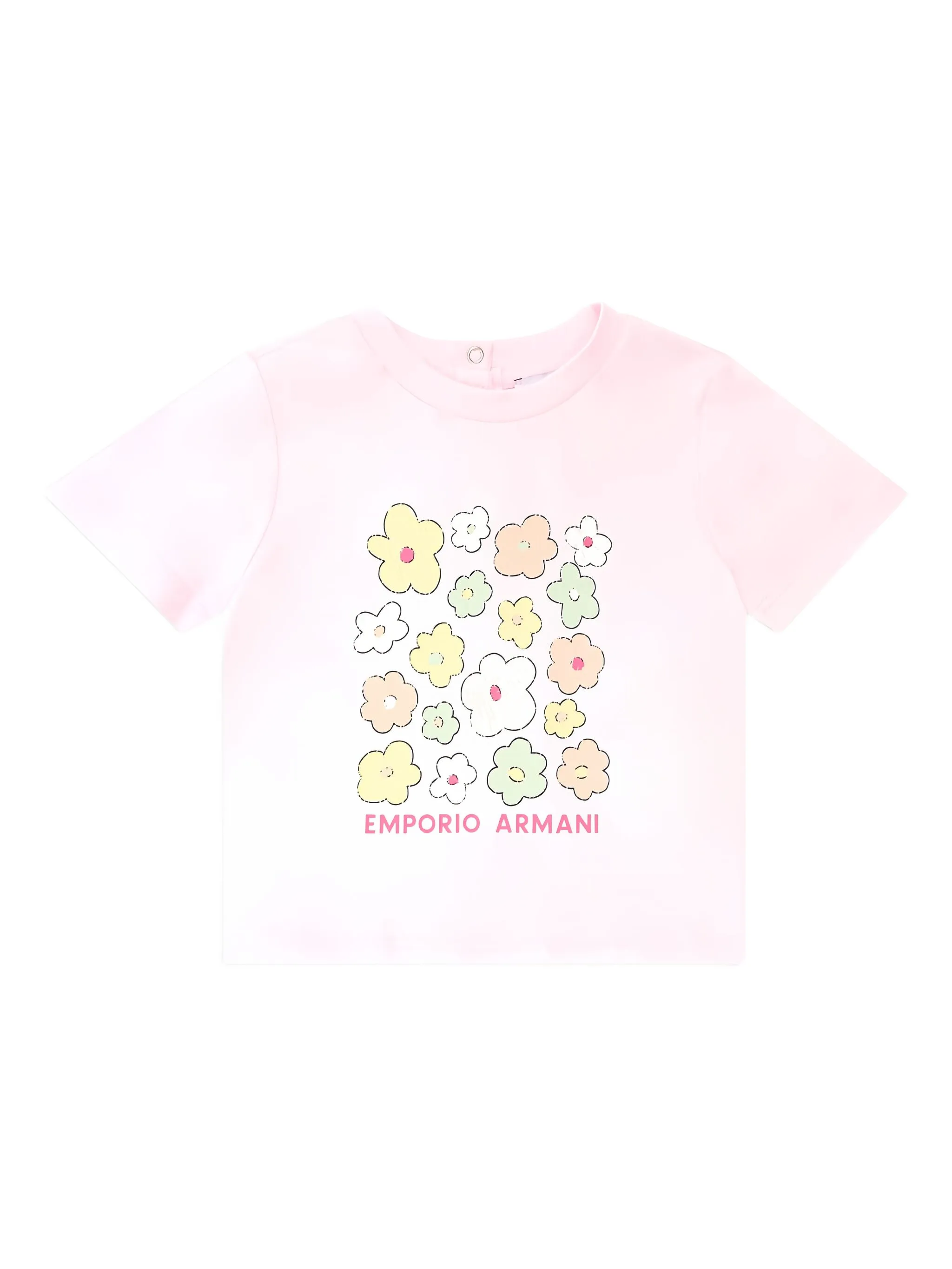 

Футболка с цветочным принтом Emporio Armani Kids, розовый