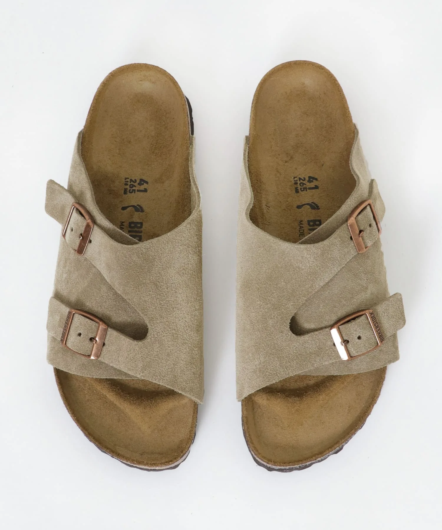 Мужские сандалии Zurich Narrow BIRKENSTOCK замша бежевые — фото 3