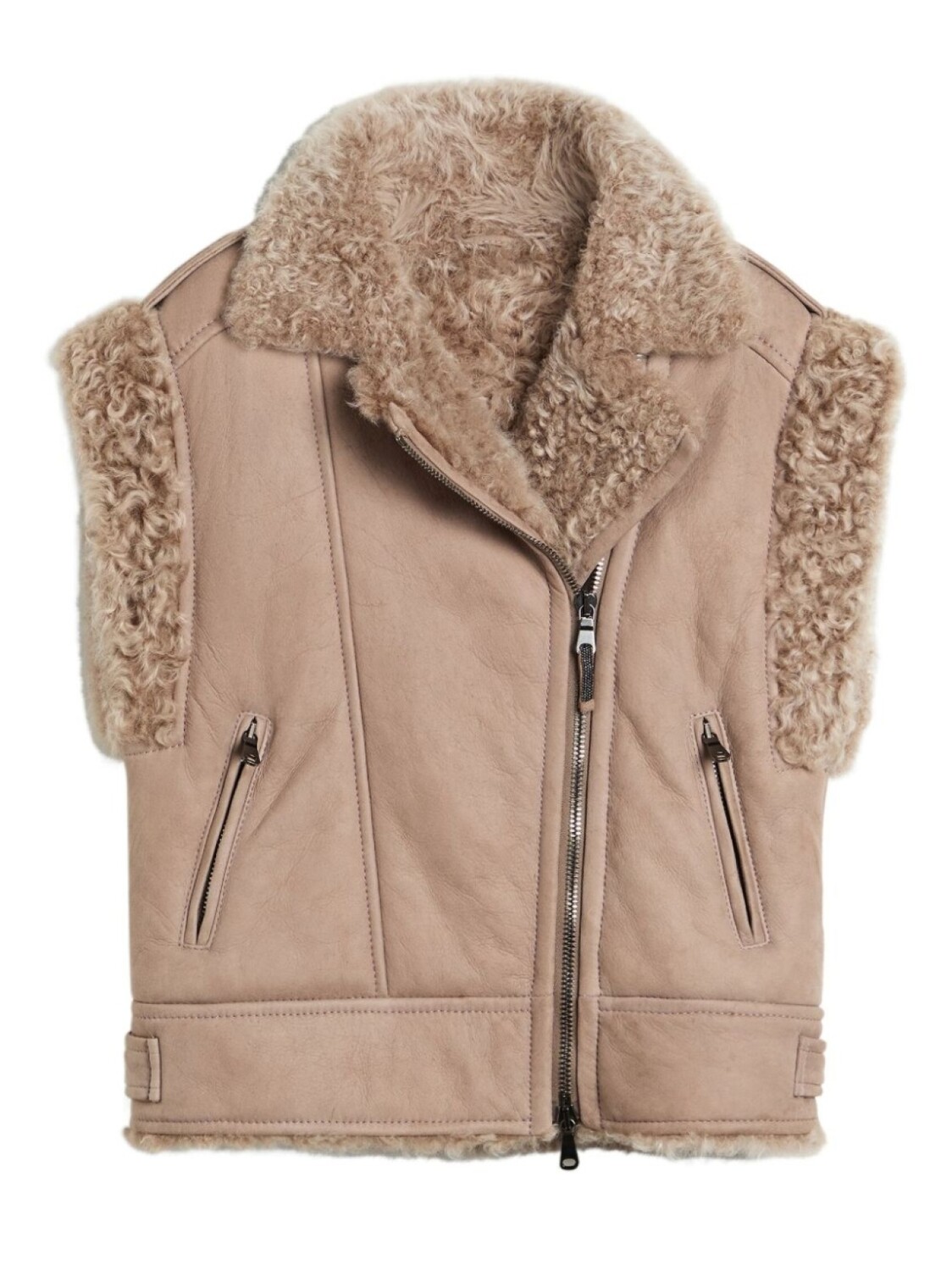 

Brunello Cucinelli Kids жилет из овчины, розовый