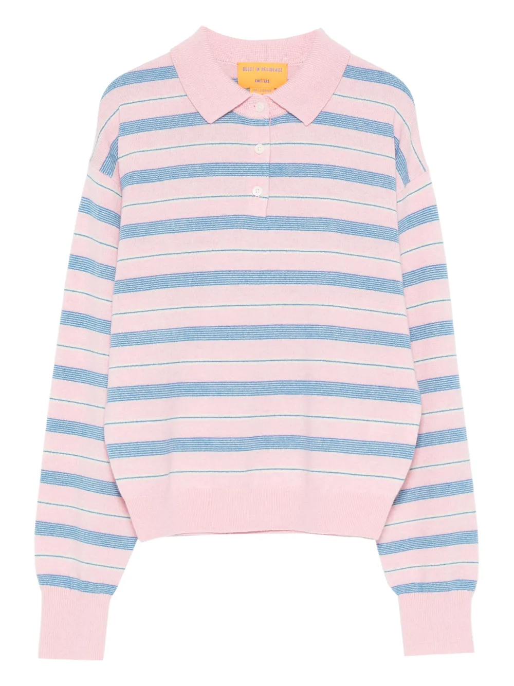 

Трикотажная рубашка поло в полоску Guest In Residence, розовый