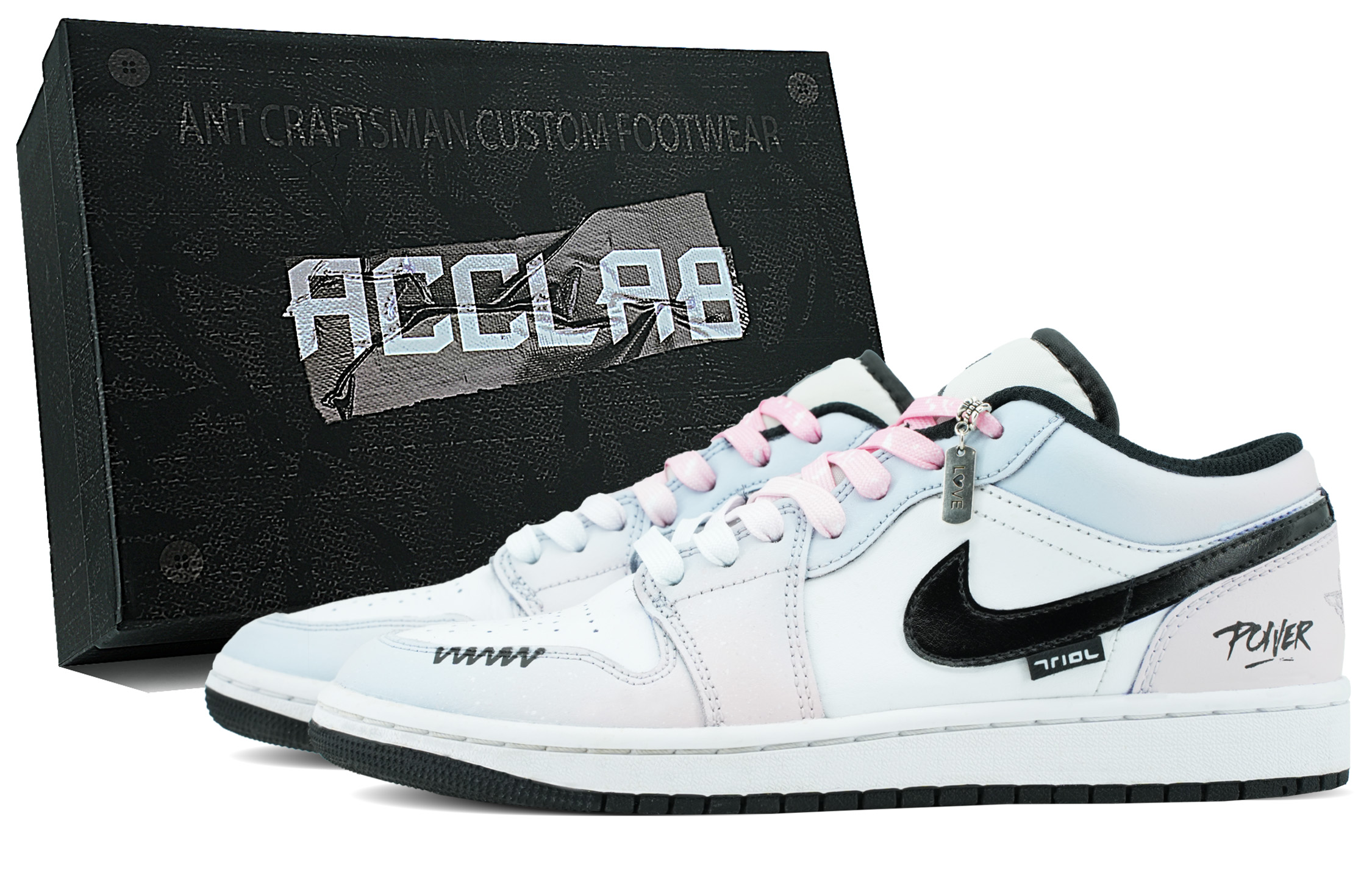 

Jordan Баскетбольные кроссовки Air 1 Cushioning с низким верхом, износостойкие, мужские, цвет: синий, розовый
