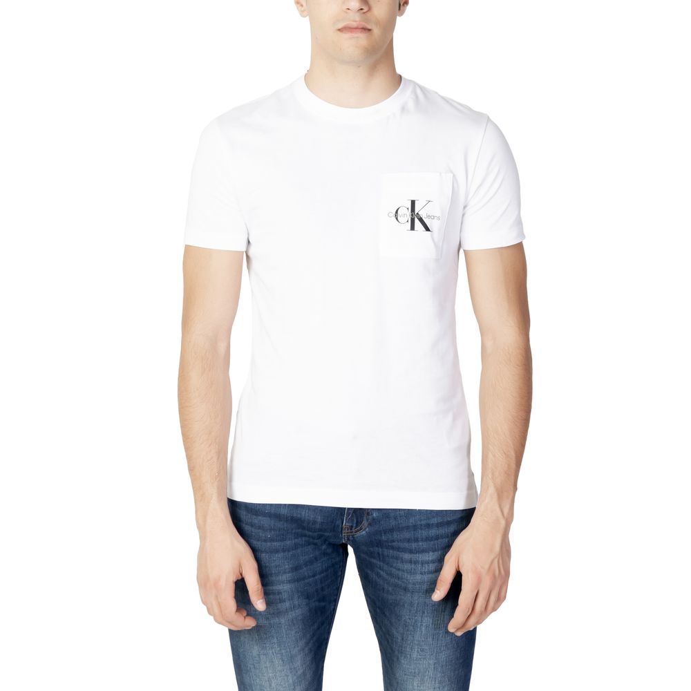 

Белая хлопковая футболка Calvin Klein Jeans
