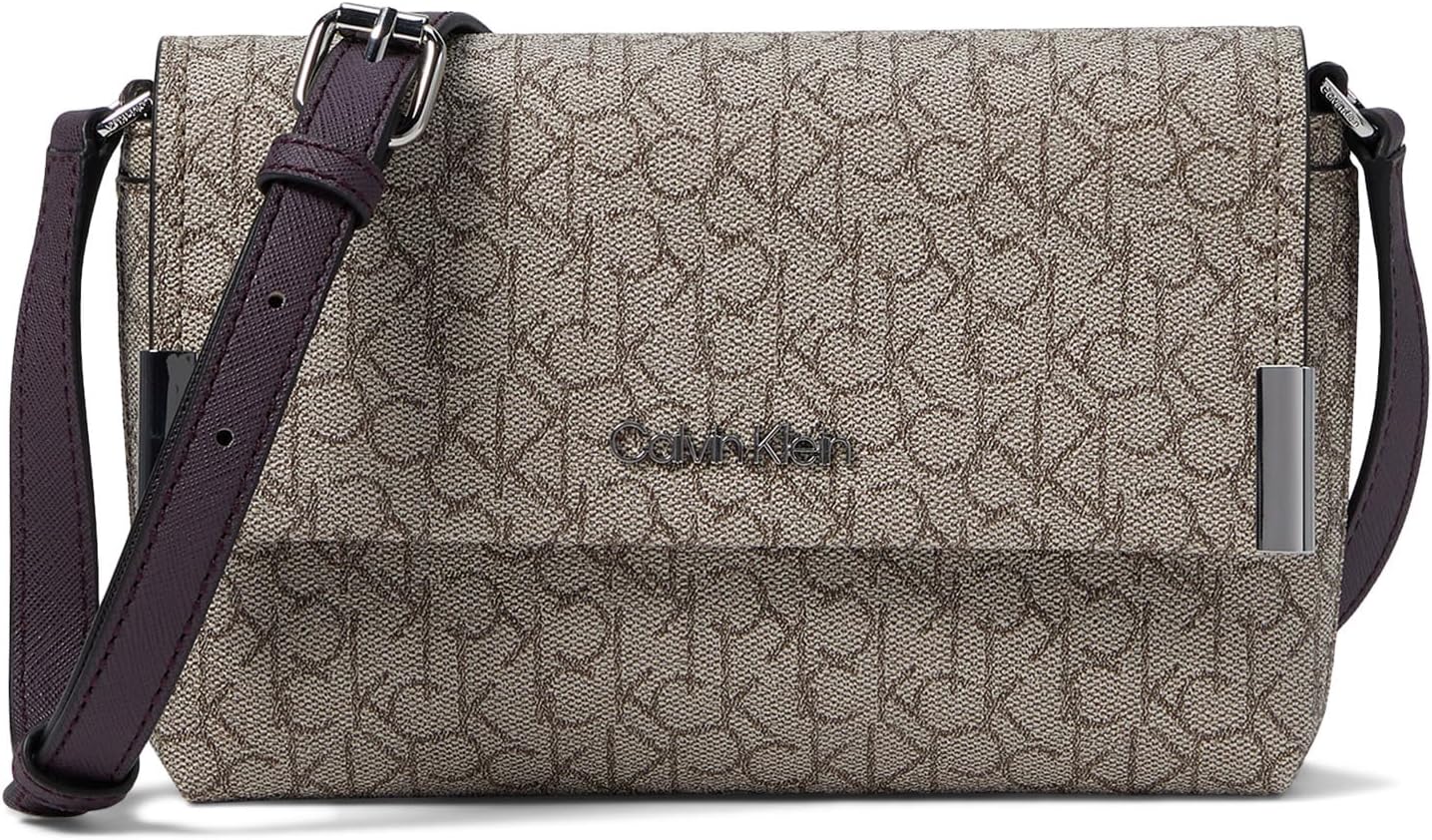 

Сумка кросс-боди Calvin Klein Key Item Signature Crossbody, цвет Almond Taupe/Plum