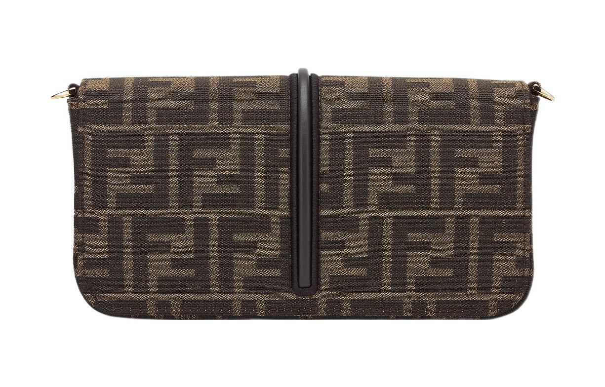 Fendi Кожаный кошелек graphy для женщин, коричневый — фото 4