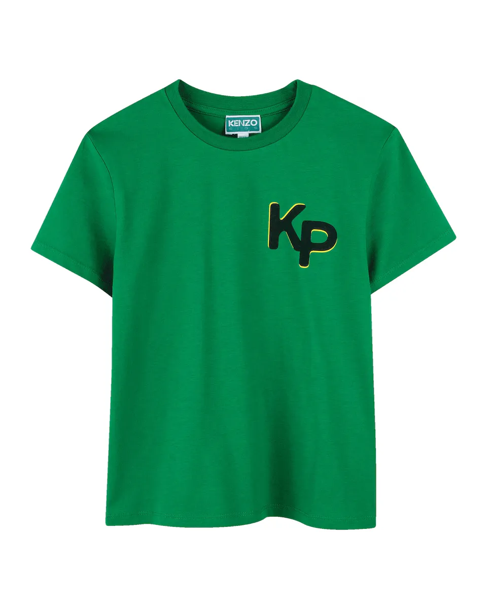 

Футболка для мальчика из зеленого хлопка Kenzo Kids, зеленый