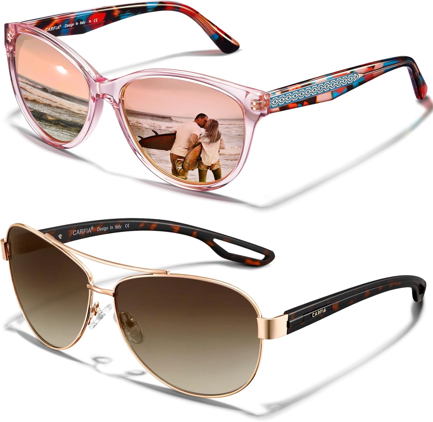 

Легкие ретро-солнцезащитные очки CARFIA в стиле «пилот» для женщин, поляризованные, с защитой от УФ-излучения, модные солнцезащитные очки для вождения на открытом воздухе, металлическая оправа
