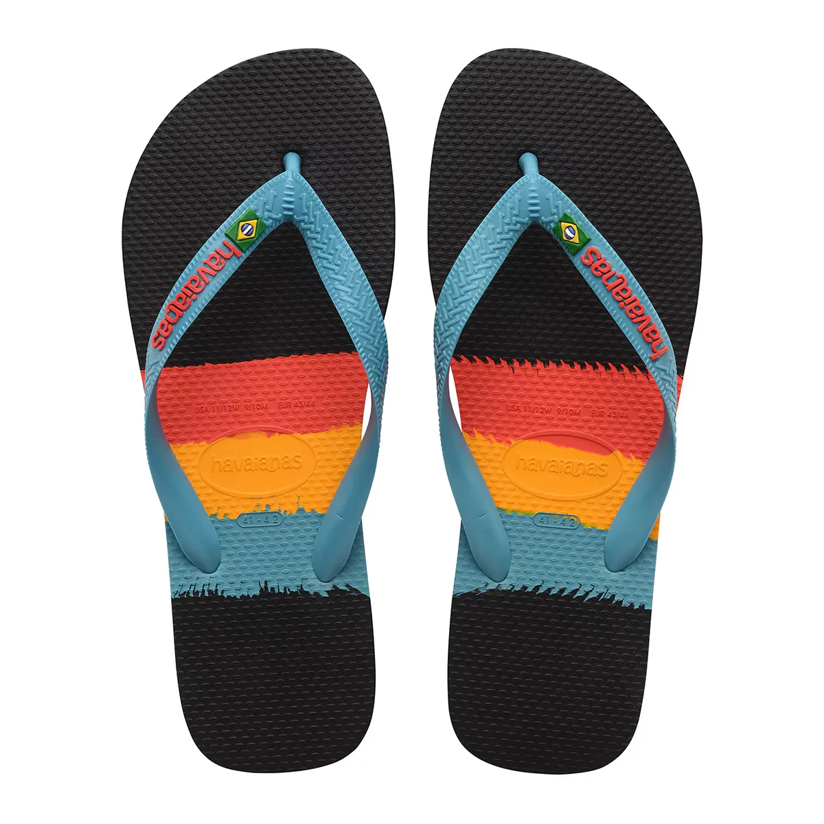 

Унисекс Бразилия Tech Havaianas Носки Шлепанцы, черный/многоцветный