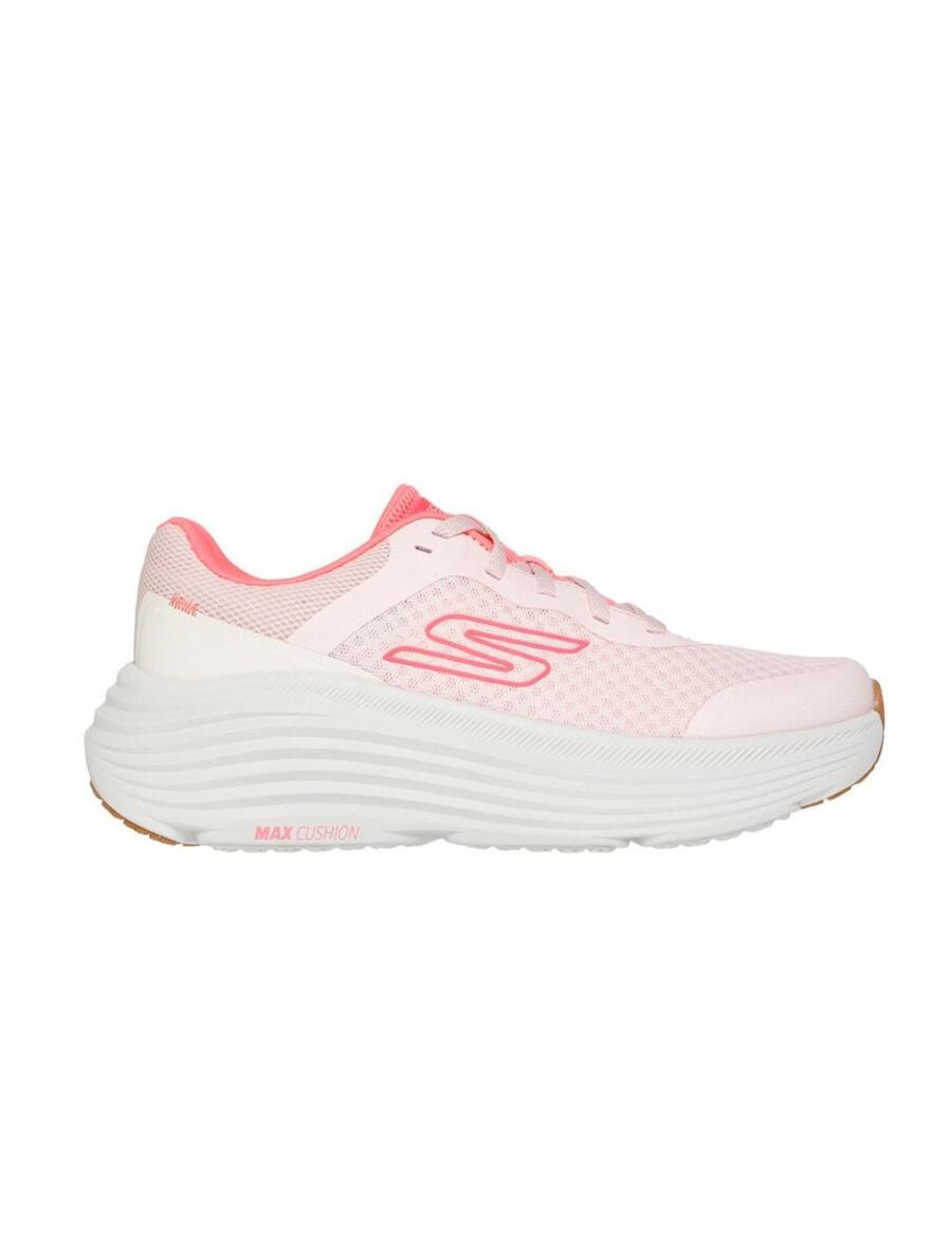 Женские кроссовки Skechers Max с амортизацией розового цвета.