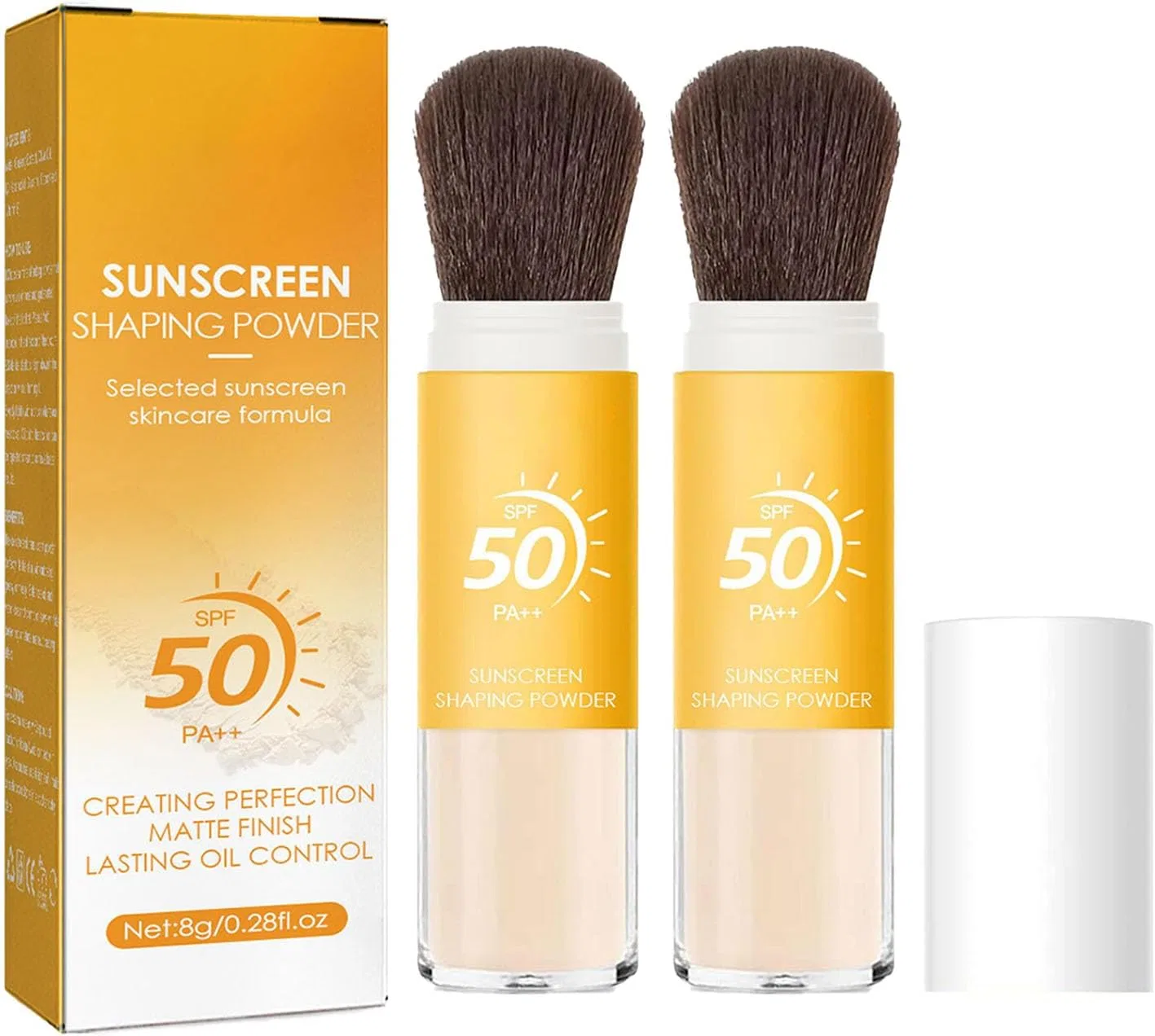 Солнцезащитная пудра SPF 50 PA++ с кистью, 8 г, разноцветная