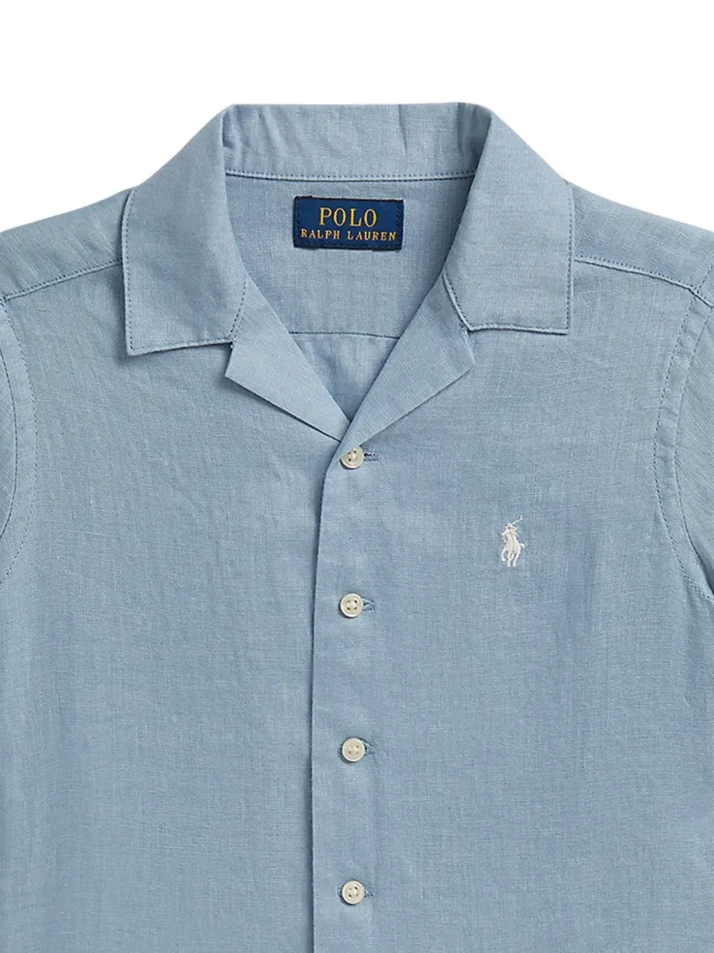 Рубашка с отложным воротником Polo Ralph Lauren Kids, синий — фото 4